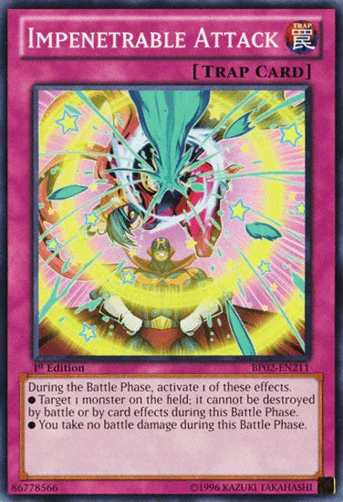 1st Edition, Battle Pack 2: War of the Giants, Common, Normal Trap, Trap, Unlimited Impenetrable Attack [BP02-EN211] Common - Trading Card World