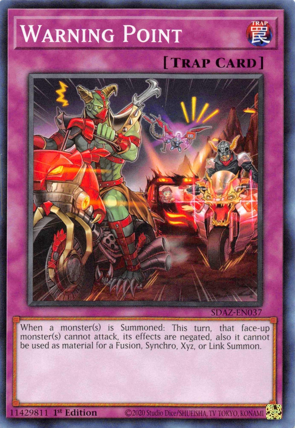 1st Edition, Common, Normal Trap, Structure Deck: Albaz Strike, Trap Warning Point [SDAZ-EN037] Common - Trading Card World