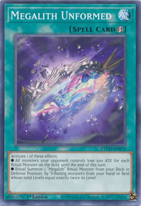 1st Edition, Common, Eternity Code, Quick Play Spell, Spell Megalith Unformed [ETCO-EN070] Common - Trading Card World