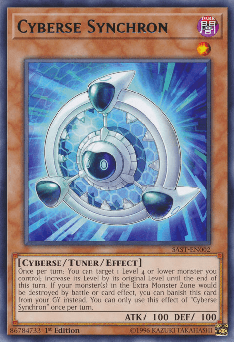 1st Edition, Cyberse, Dark, Rare, Savage Strike, Tuner/Effect Monster, Unlimited Cyberse Synchron [SAST-EN002] Rare - Trading Card World