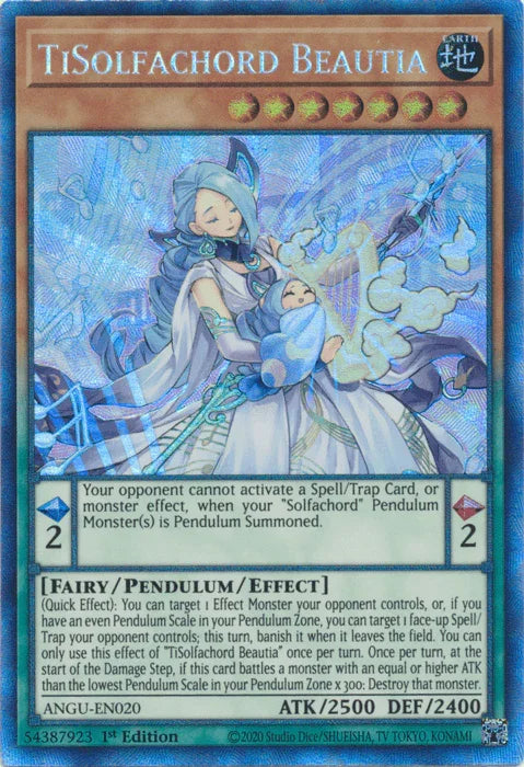 1st Edition, Ancient Guardians, Collector's Rare, Fairy, Fire, Pendulum/Effect Monster TiSolfachord Beautia (Collector's Rare) [ANGU-EN020] Collector's Rare - Trading Card World