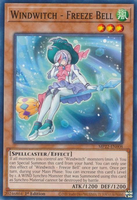 1st Edition, 2022 Tin of the Pharaoh's Gods, Common, Effect Monster, Spellcaster, Wind Windwitch - Freeze Bell [MP22-EN008] Common - Trading Card World
