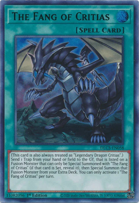 1st Edition, Dragons of Legend: The Complete Series, Normal Spell, Spell, Ultra Rare The Fang of Critias (Green) [DLCS-EN058] Ultra Rare - Trading Card World