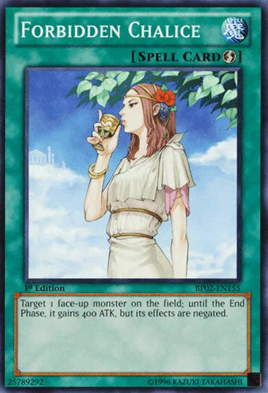 1st Edition, Battle Pack 2: War of the Giants, Mosaic Rare, Quick Play Spell, Spell, Unlimited Forbidden Chalice [BP02-EN155] Mosaic Rare - Trading Card World