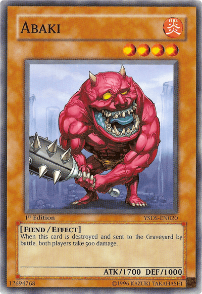 1st Edition, Common, Effect Monster, Fiend, Fire, Starter Deck: Syrus Truesdale, Unlimited Abaki [YSDS-EN020] Common - Trading Card World