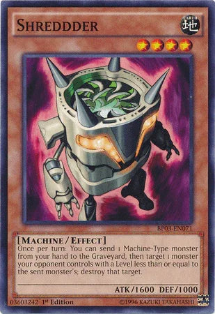 1st Edition, Battle Pack 3: Monster League, Common, Earth, Effect Monster, Machine Shreddder [BP03-EN071] Common - Trading Card World