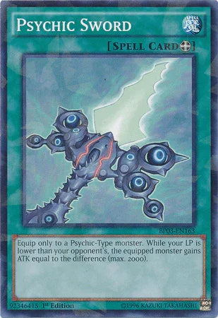 1st Edition, Battle Pack 3: Monster League, Equip Spell, Shatterfoil Rare, Spell Psychic Sword [BP03-EN163] Shatterfoil Rare - Trading Card World