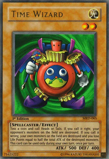 1st Edition, Effect Monster, Light, Metal Raiders, Spellcaster, Ultra Rare, Unlimited Time Wizard [MRD-065] Ultra Rare - Trading Card World