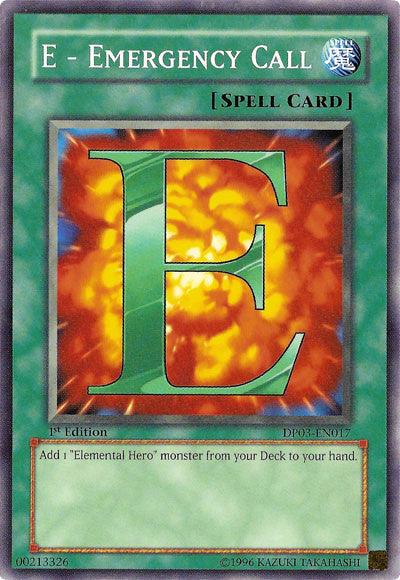 1st Edition, Common, Duelist Pack 3: Jaden Yuki 2, Normal Spell, Spell, Unlimited E - Emergency Call [DP03-EN017] Common - Trading Card World