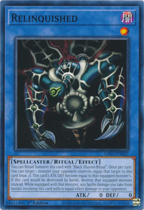 1st Edition, Common, Dark, Legendary Duelists: Season 1, Ritual/Effect Monster, Spellcaster Relinquished [LDS1-EN047] Common - Trading Card World