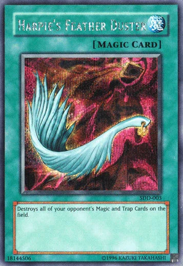Limited, Normal Spell, Secret Rare, Spell, Stairway to the Destined Duel Harpie's Feather Duster [SDD-003] Secret Rare - Trading Card World