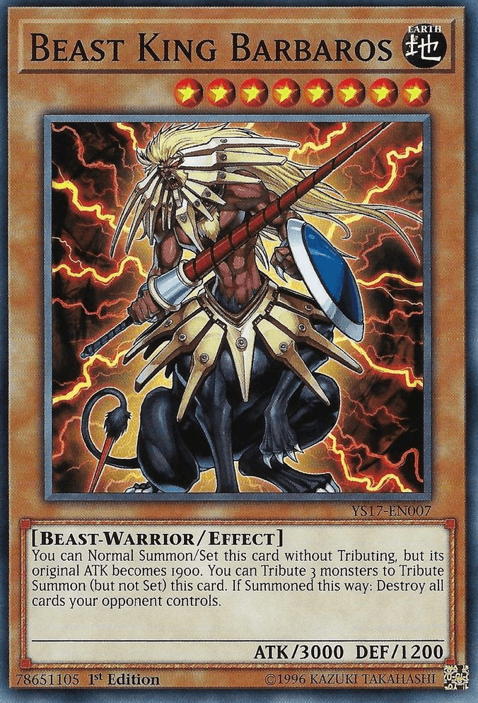 1st Edition, Beast-Warrior, Common, Earth, Effect Monster, Starter Deck: Link Strike Beast King Barbaros [YS17-EN007] Common - Trading Card World