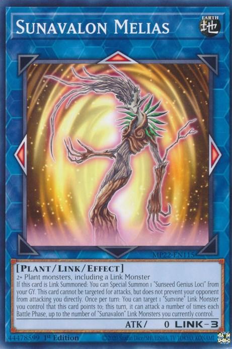 1st Edition, 2022 Tin of the Pharaoh's Gods, Common, Earth, Link/Effect Monster, Plant Sunavalon Melias [MP22-EN115] Common - Trading Card World