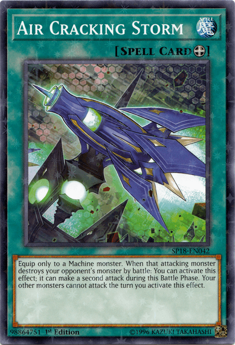 1st Edition, Equip Spell, Spell, Star Pack VRAINS, Starfoil Rare Air Cracking Storm [SP18-EN042] Starfoil Rare - Trading Card World