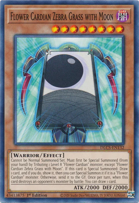 1st Edition, Common, Dark, Dragons of Legend: The Complete Series, Effect Monster, Warrior Flower Cardian Zebra Grass with Moon [DLCS-EN132] Common - Trading Card World