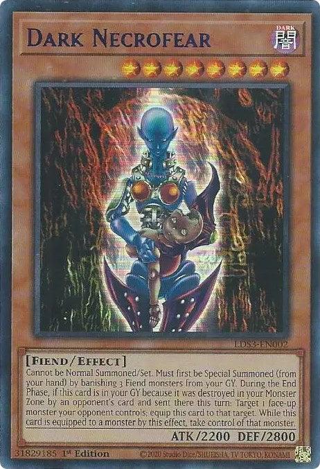 1st Edition, Dark, Effect Monster, Fiend, Legendary Duelists: Season 3, Ultra Rare Dark Necrofear (Blue) [LDS3-EN002] Ultra Rare - Trading Card World