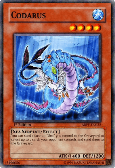 1st Edition, Absolute Powerforce, Common, Effect Monster, Sea Serpent, Unlimited, Water Codarus [ABPF-EN032] Common - Trading Card World