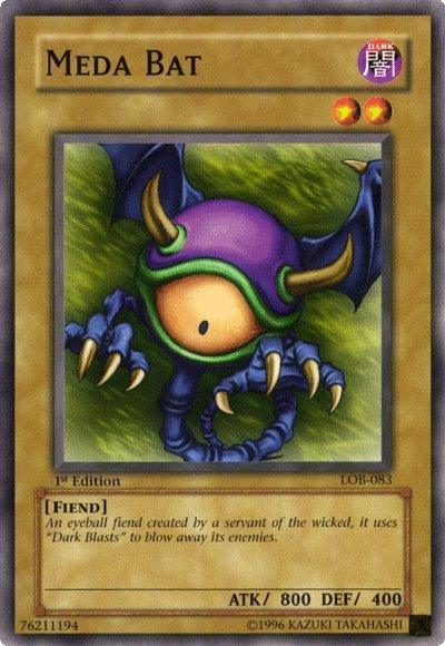 1st Edition, Common, Dark, Fiend, Normal Monster, The Legend of Blue Eyes White Dragon, Unlimited Meda Bat [LOB-083] Common - Trading Card World
