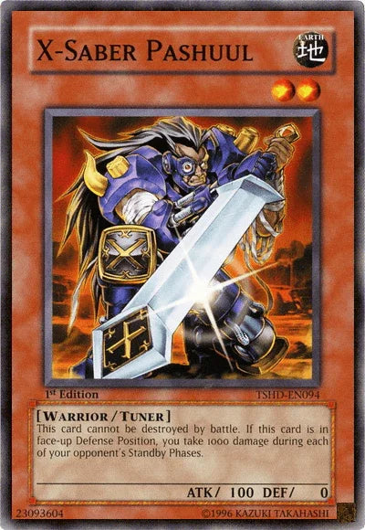 1st Edition, Common, Earth, The Shining Darkness, Tuner Monster, Unlimited, Warrior X-Saber Pashuul [TSHD-EN094] Common - Trading Card World