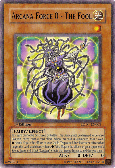 1st Edition, Common, Effect Monster, Fairy, Light, Light of Destruction, Unlimited Arcana Force 0 - The Fool [LODT-EN008] Common - Trading Card World