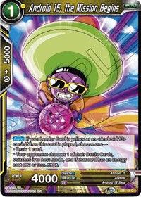 Android, Android 13 Saga, Android 15, Battle, Battle Evolution Booster, Common, EB1-41, Normal, Parallel Foil, Yellow Android 15, the Mission Begins (EB1-41) [Battle Evolution Booster] - Trading Card World