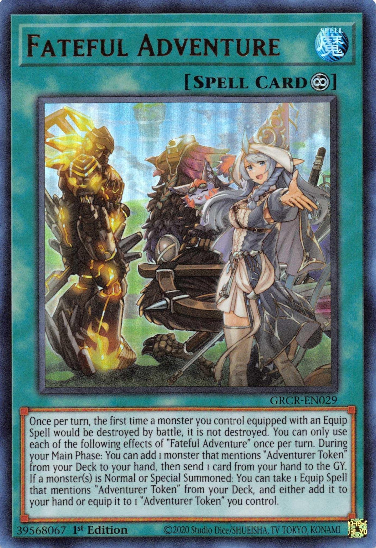 1st Edition, Continuous Spell, Spell, The Grand Creators, Ultra Rare Fateful Adventure [GRCR-EN029] Ultra Rare - Trading Card World