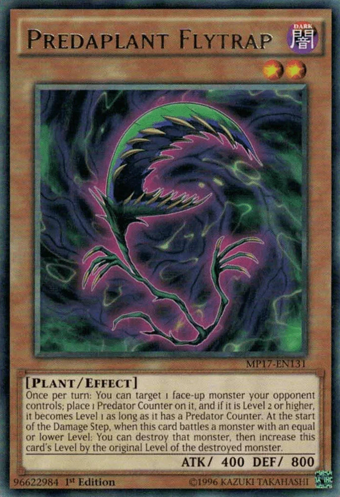 1st Edition, 2017 Mega-Tins Mega Pack, Dark, Effect Monster, Plant, Rare Predaplant Flytrap [MP17-EN131] Rare - Trading Card World