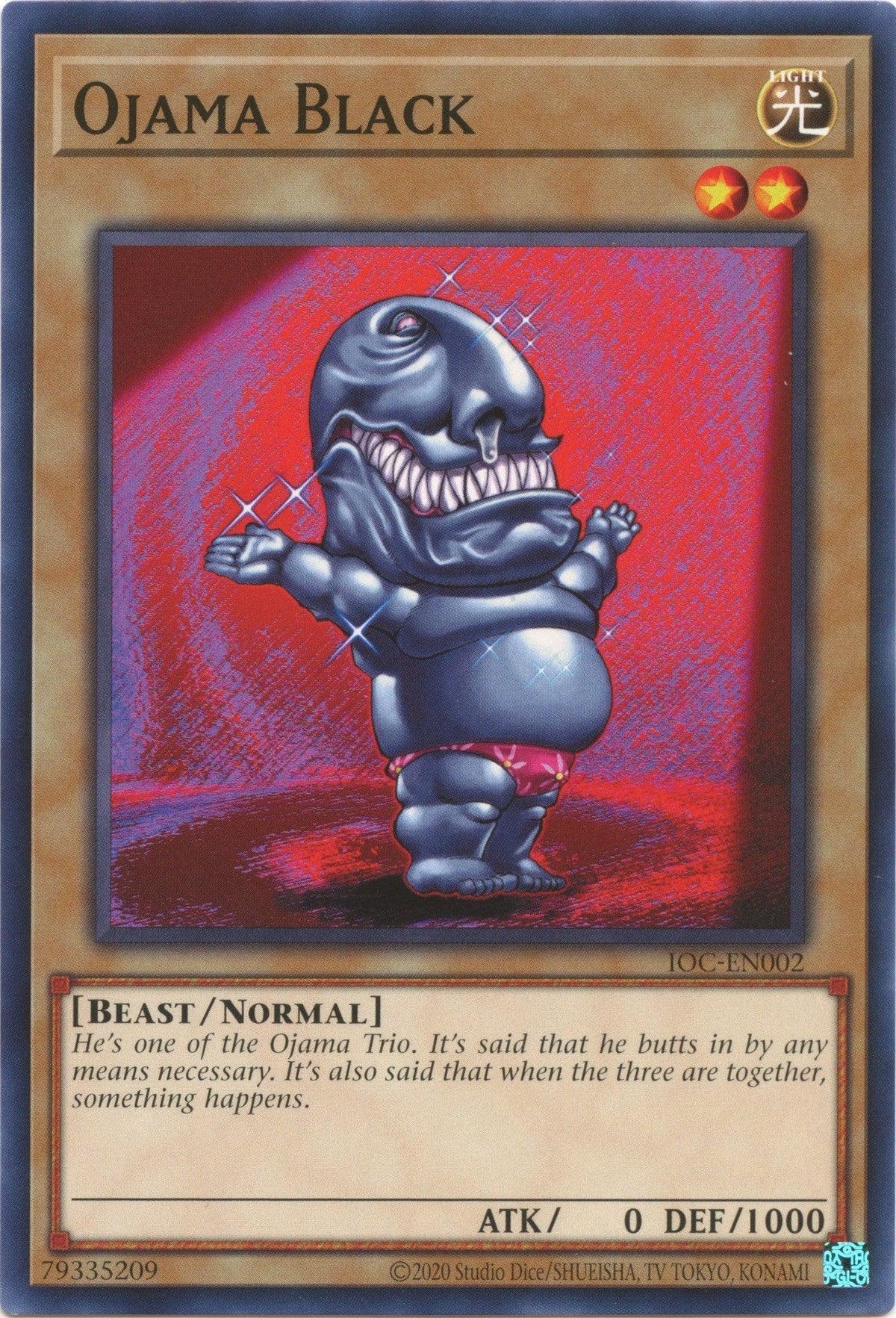 Beast, Common, Invasion of Chaos (25th Anniversary Edition), Light, Normal Monster, Unlimited Ojama Black (25th Anniversary) [IOC-EN002] Common - Trading Card World
