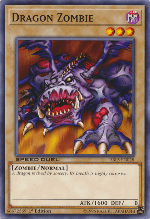 1st Edition, Common, Dark, Normal Monster, Speed Duel: Arena of Lost Souls, Zombie Dragon Zombie [SBLS-EN028] Common - Trading Card World