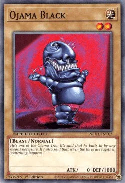 1st Edition, Beast, Common, Light, Normal Monster, Speed Duel GX: Duel Academy Box Ojama Black [SGX1-ENC03] Common - Trading Card World