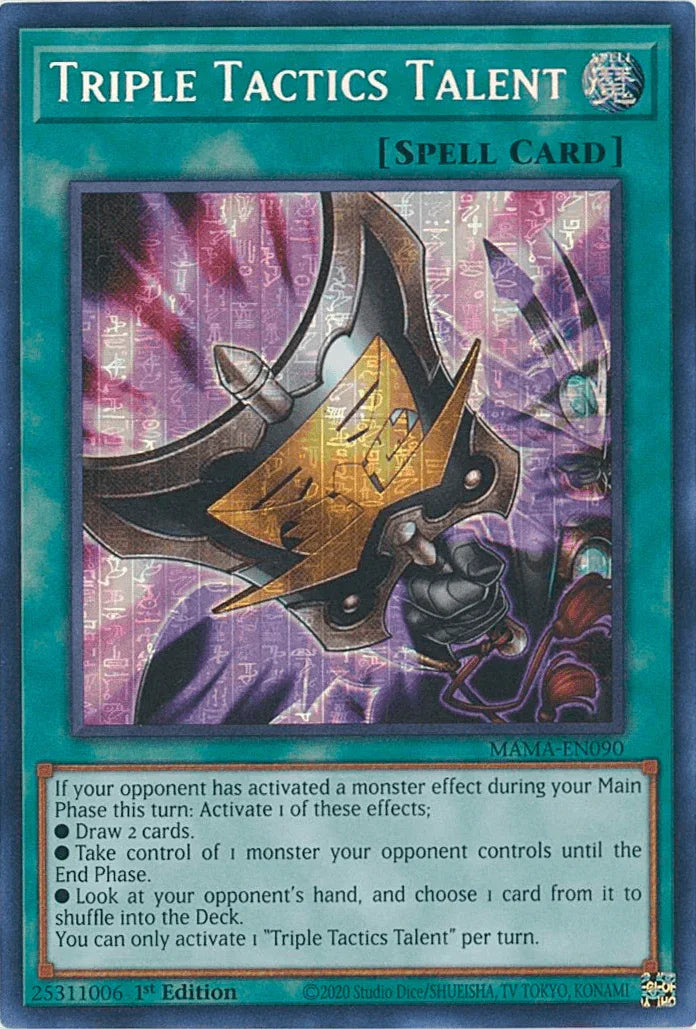 1st Edition, Magnificent Mavens, Normal Spell, Spell, Ultra Pharaoh's Rare Triple Tactics Talent [MAMA-EN090] Ultra Pharaoh's Rare - Trading Card World
