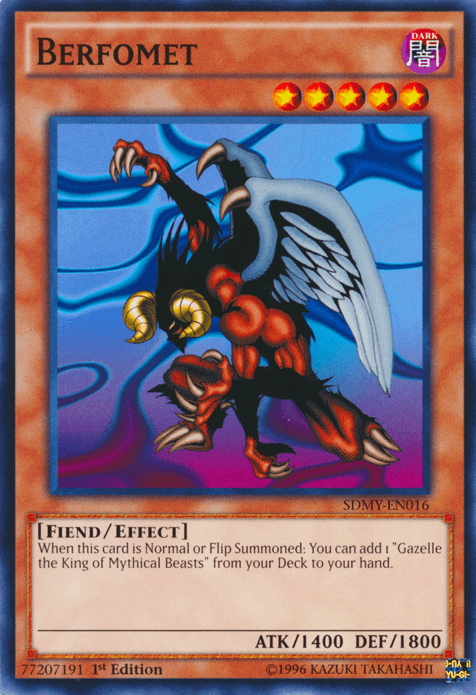 1st Edition, Common, Dark, Effect Monster, Fiend, Structure Deck: Yugi Muto Berfomet [SDMY-EN016] Common - Trading Card World