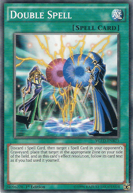 1st Edition, Common, King of Games: Yugi's Legendary Decks, Normal Spell, Spell, Unlimited Double Spell [YGLD-ENB23] Common - Trading Card World