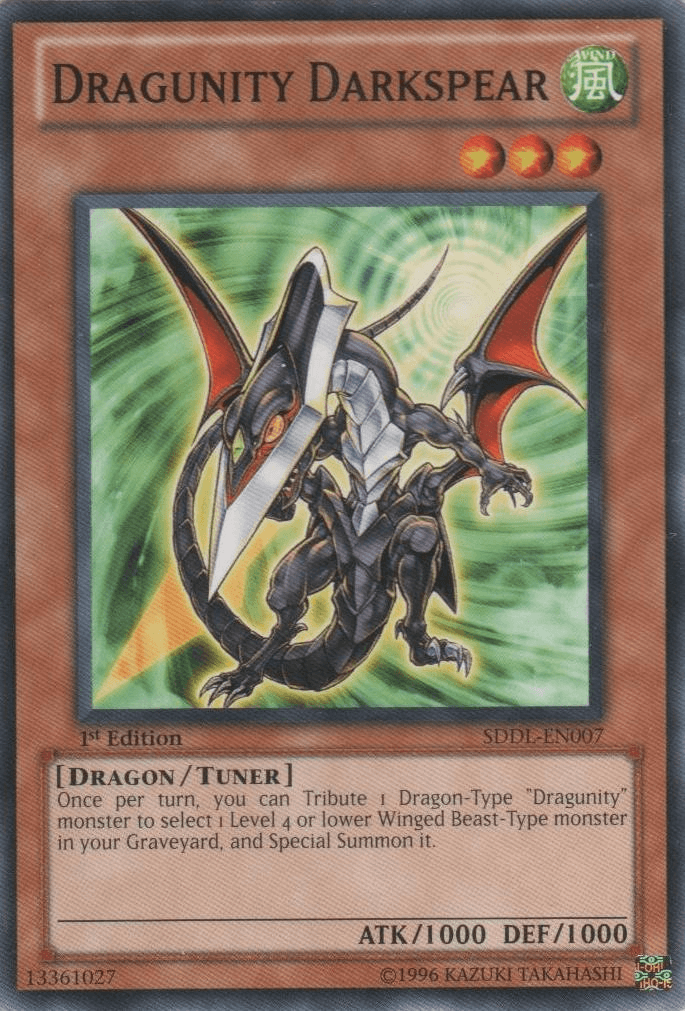 1st Edition, Common, Dragon, Structure Deck: Dragunity Legion, Tuner Monster, Unlimited, Wind Dragunity Darkspear [SDDL-EN007] Common - Trading Card World