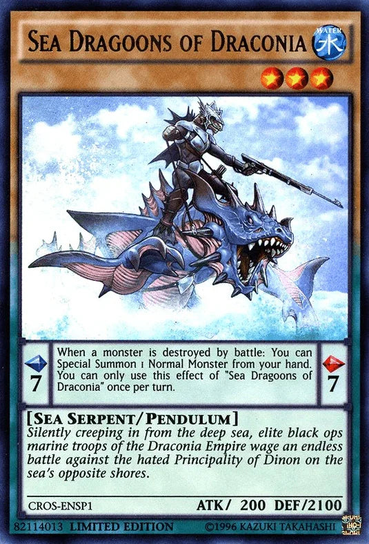 Crossed Souls, Limited, Pendulum/Effect Monster, Sea Serpent, Ultra Rare, Water Sea Dragoons of Draconia (CROS-ENSP1) [CROS-ENSP1] Ultra Rare - Trading Card World