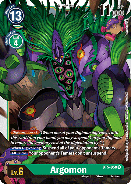 Battle of Omni, BT5-058, Digimon, Green, Mega, Mutant, Rare, Virus Argomon [BT5-058] [Battle of Omni] - Trading Card World
