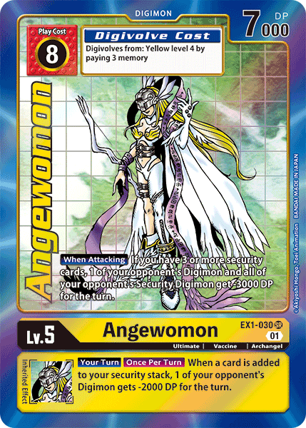 Archangel, Classic Collection, Digimon, EX1-030, Super Rare, Ultimate, Vaccine, Yellow Angewomon [EX1-030] (Alternate Art) [Classic Collection] - Trading Card World