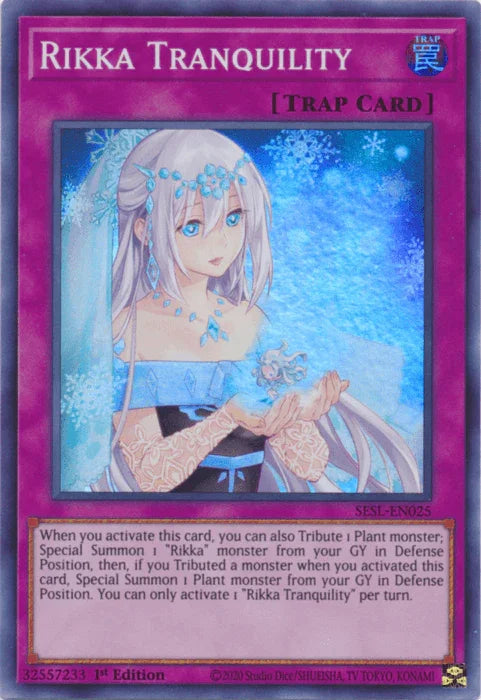 1st Edition, Normal Trap, Secret Slayers, Super Rare, Trap Rikka Tranquility [SESL-EN025] Super Rare - Trading Card World