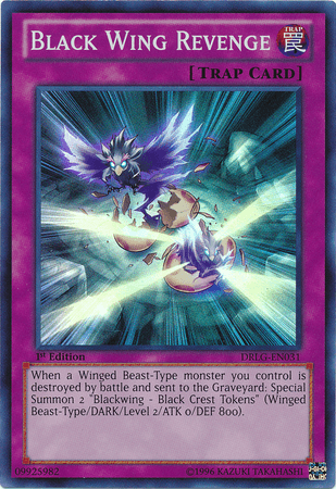 1st Edition, Dragons of Legend, Normal Trap, Super Rare, Trap, Unlimited Black Wing Revenge [DRLG-EN031] Super Rare - Trading Card World