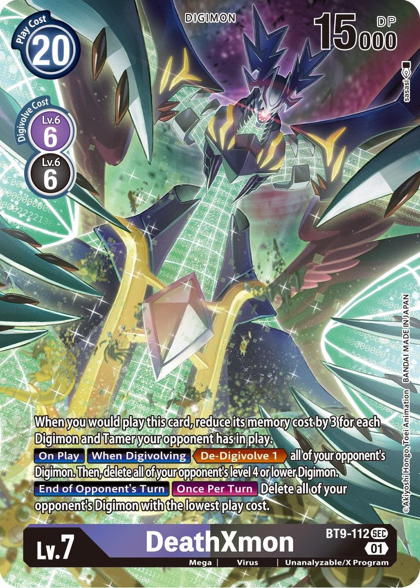 BT9-112, Digimon, Mega, Purple/Black, Secret Rare, Unanalyzable/X Program, Virus, X Record DeathXmon [BT9-112] (Alternate Art) [X Record] - Trading Card World