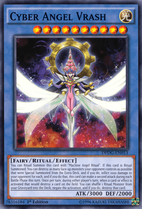 1st Edition, Common, Duelist Pack: Dimensional Guardians, Fairy, Light, Ritual/Effect Monster Cyber Angel Vrash [DPDG-EN013] Common - Trading Card World