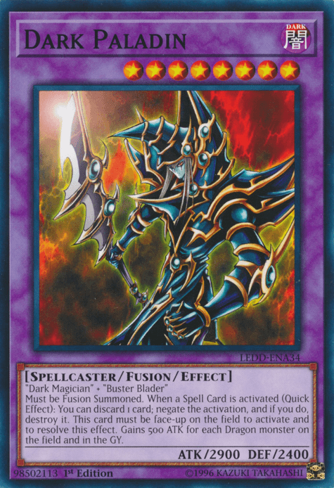 1st Edition, Common, Dark, Fusion/Effect Monster, Legendary Dragon Decks, Spellcaster Dark Paladin [LEDD-ENA34] Common - Trading Card World