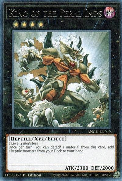 1st Edition, Ancient Guardians, Dark, Rare, Reptile, Xyz/Effect Monster King of the Feral Imps (Rare) [ANGU-EN049] Rare - Trading Card World