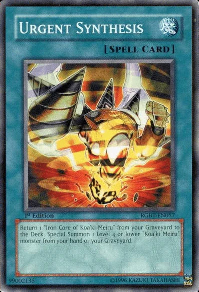 1st Edition, Common, Normal Spell, Raging Battle, Spell, Unlimited Urgent Synthesis [RGBT-EN057] Common - Trading Card World