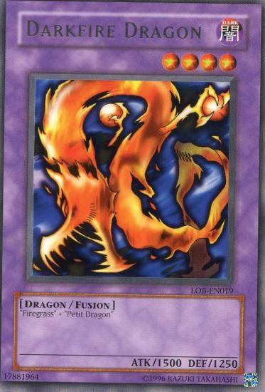 Dark, Dragon, Fusion Monster, Rare, The Legend of Blue Eyes White Dragon, Unlimited Darkfire Dragon [LOB-EN019] Rare - Trading Card World