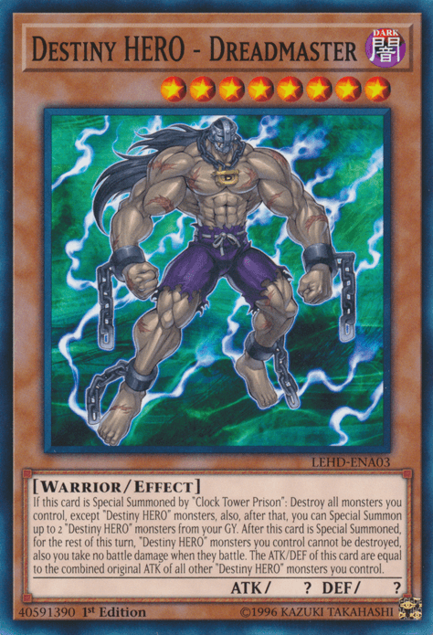 1st Edition, Common, Dark, Effect Monster, Legendary Hero Decks, Warrior Destiny Hero - Dreadmaster [LEHD-ENA03] Common - Trading Card World