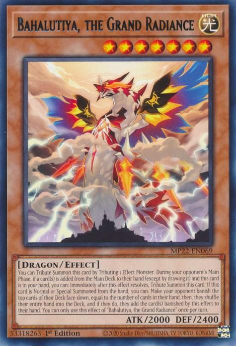 1st Edition, 2022 Tin of the Pharaoh's Gods, Dragon, Effect Monster, Light, Rare Bahalutiya, the Grand Radiance [MP22-EN069] Rare - Trading Card World