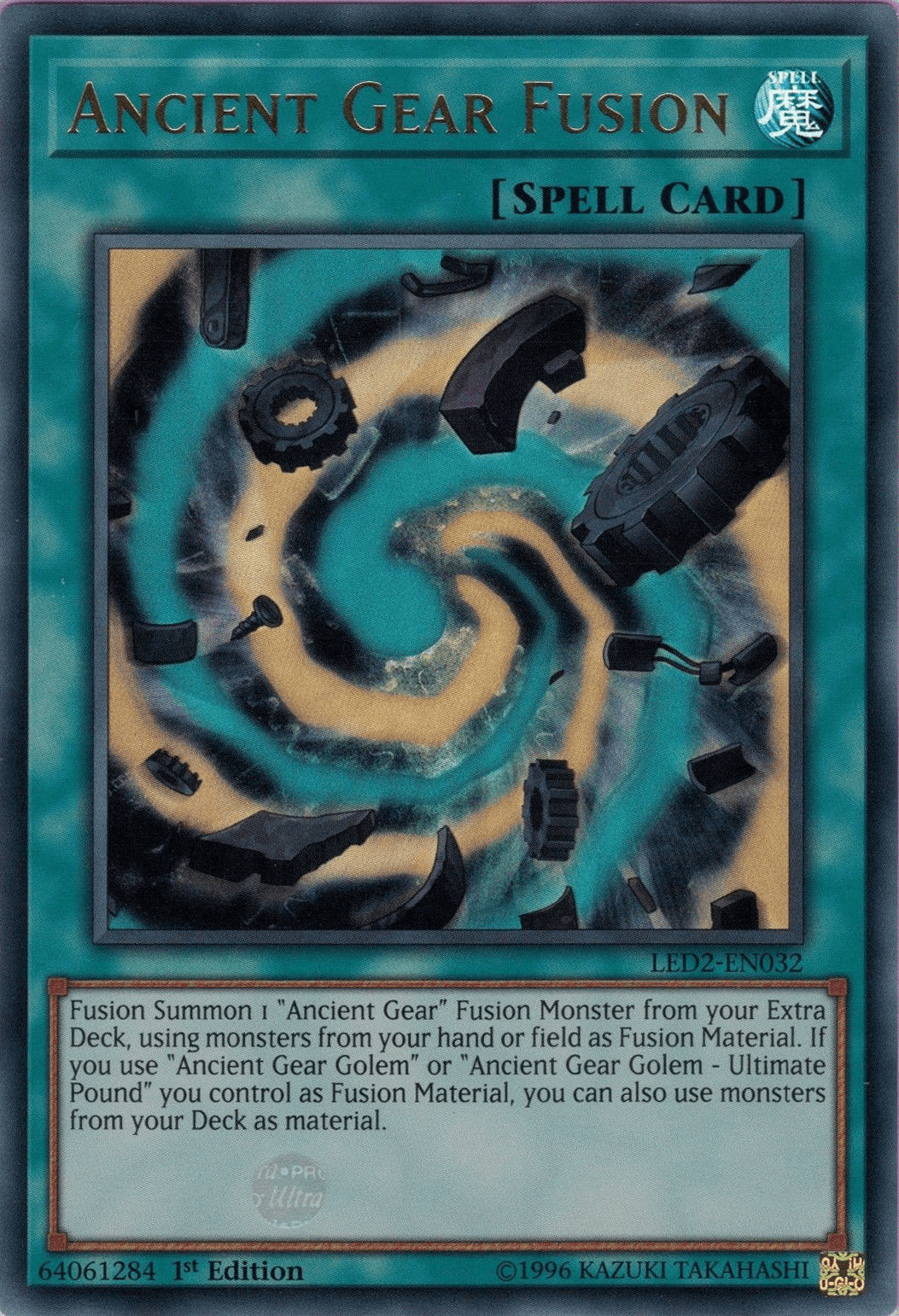 1st Edition, Legendary Duelists: Ancient Millennium, Normal Spell, Spell, Ultra Rare Ancient Gear Fusion [LED2-EN032] Ultra Rare - Trading Card World