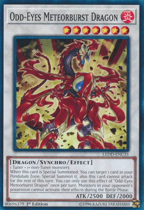 1st Edition, Common, Dragon, Fire, Legendary Dragon Decks, Synchro/Effect Monster Odd-Eyes Meteorburst Dragon [LEDD-ENC31] Common - Trading Card World