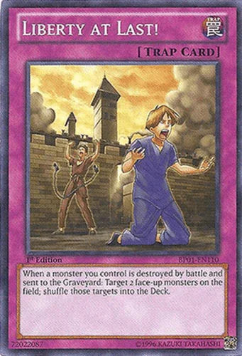 1st Edition, Battle Pack: Epic Dawn, Normal Trap, Starfoil Rare, Trap, Unlimited Liberty at Last! [BP01-EN110] Starfoil Rare - Trading Card World